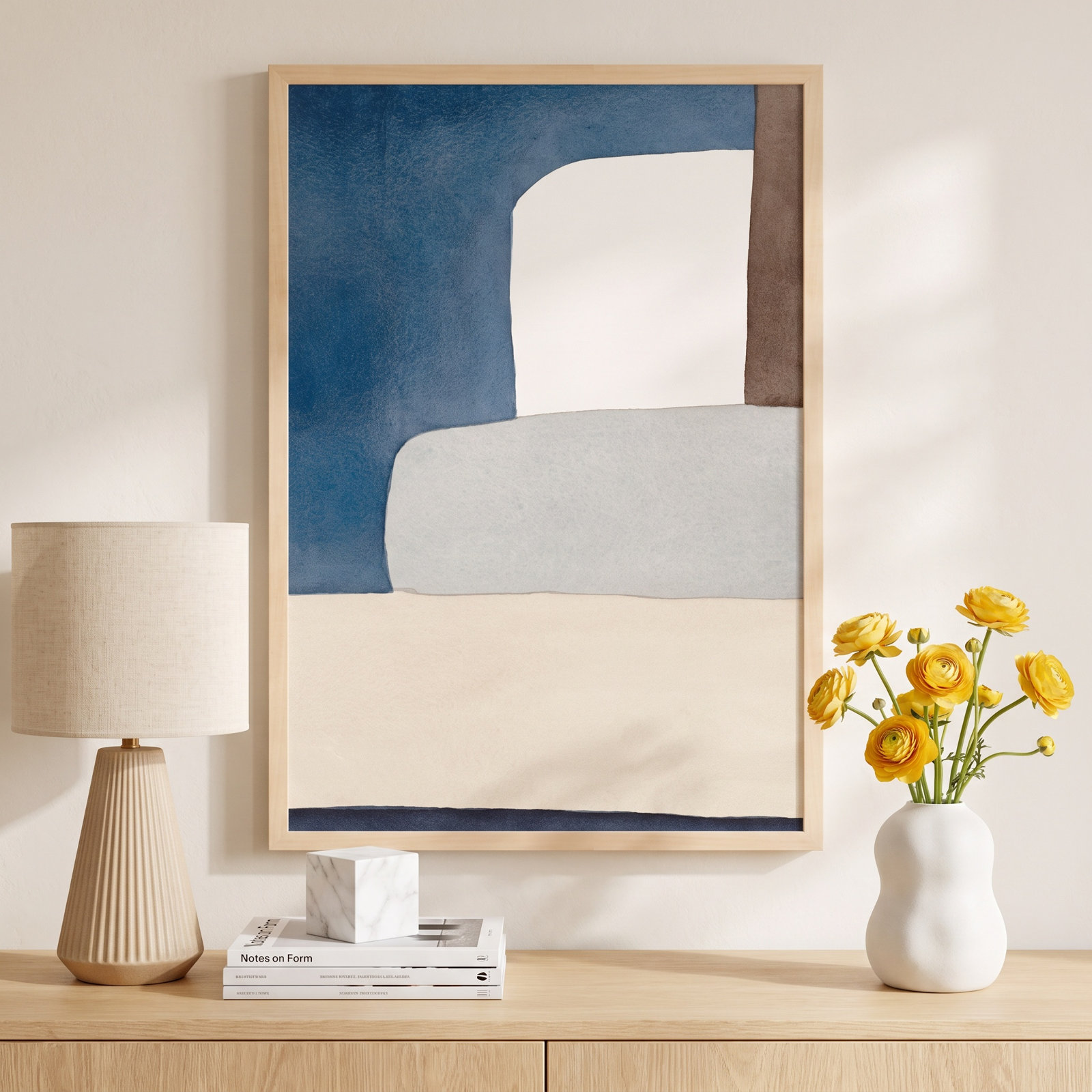 Distant Blue by Julia Balfour, 21" W x 30" H, Maple
