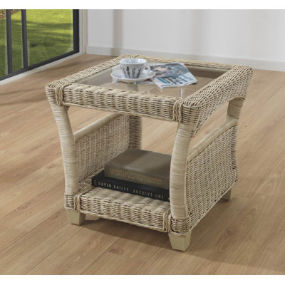 Carly Glass Top Square Side Table