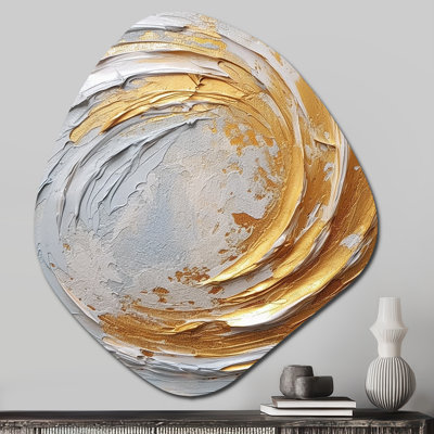 Eton - spirale abstraite, impression asymétrique sur métal, décoration murale moderne de forme irrégulière en métal