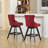Swivel Velvet Barstools Set Of 2 With Button Tufted Decoration And Wooden Legs-2070239193