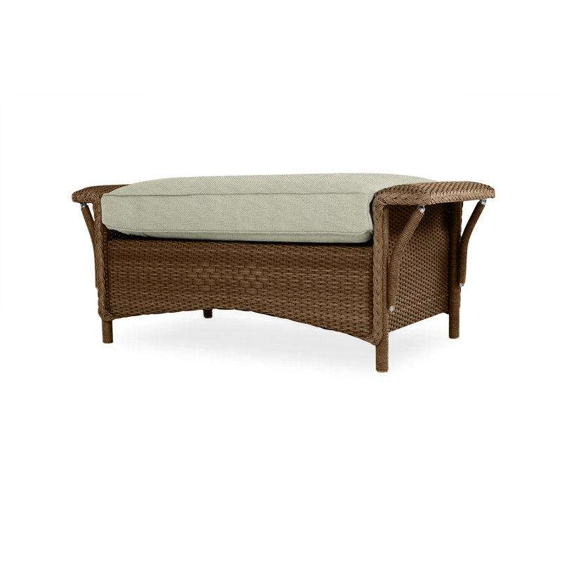 Nantucket Outdoor Ottoman, Callen Celadon, Bark