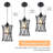 2-Pack Vintage Industrial Pendant Lights, Adjustable Black Metal & Glass Chandelier for Kitchen & Dining
