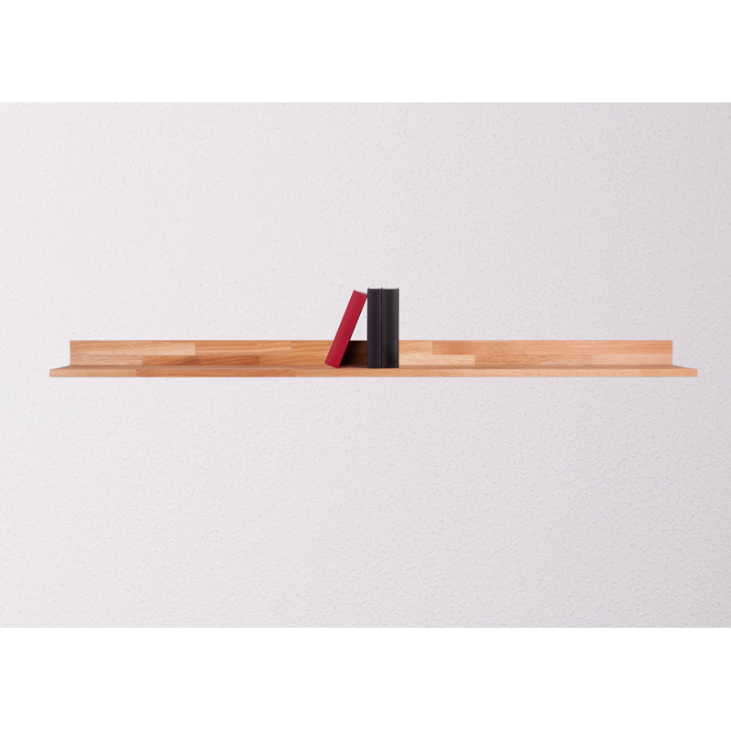 Liverman Rechteckig Massivholz Schweberegal, 8cm H x 150cm W x 20cm D.