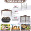 Auvent escamotable 10 pi x 10 pi avec filet en filet, sac de transport, 8 piquets et 4 cordes brun-123383266