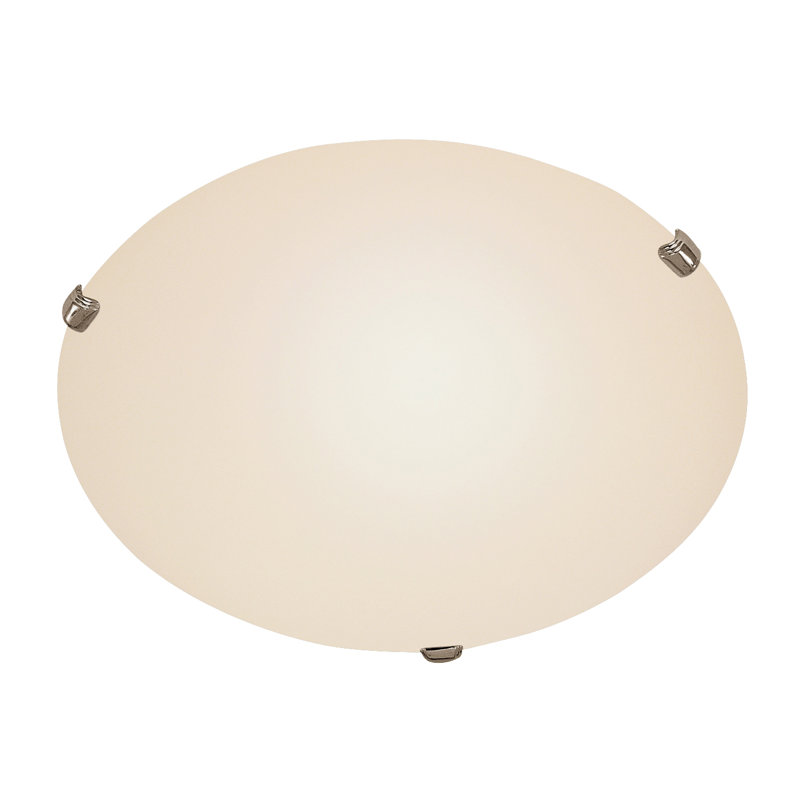 Burkhead Glass Flush Mount, Brushed Nickel, 4" H x 12" W x 12" D