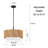 1-light Rattan Pendant Light With Diffuser