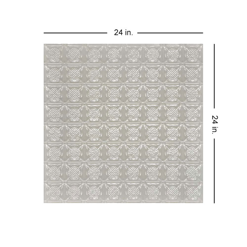 Carreau de plafond en fer-blanc clouté 2 pi x 2 pi, Coquille d'œuf