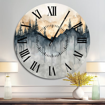 Soft Forest - Nature Silent Round Metal Wall Clock