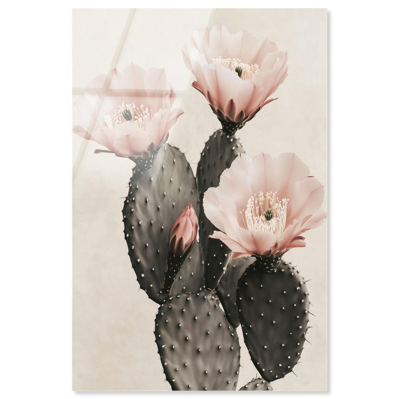 «Prickly Petals I», reproduction d'art acrylique encadrée par Notoriart, H 54 po x l 36 po