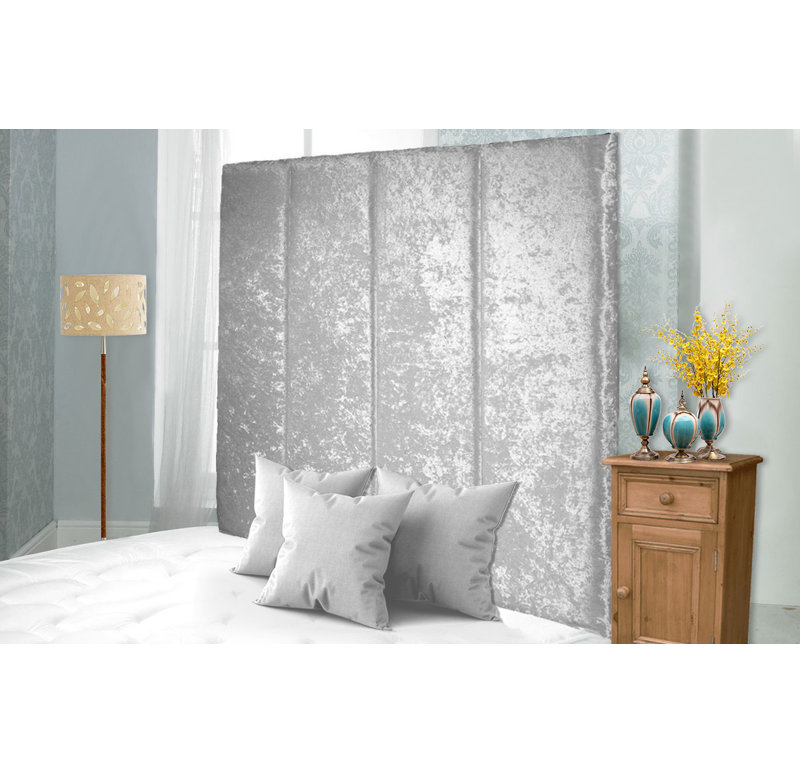 Upholstered Headboard, Small Double (4'), White Velvet