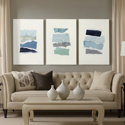 Seaside Colour Study I  -Custom Wrapped Gallery Canvas - 3 Pieces