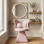 Fauteuil de coiffeuse pivotant avec dossier papillon et velours chenille-978604490