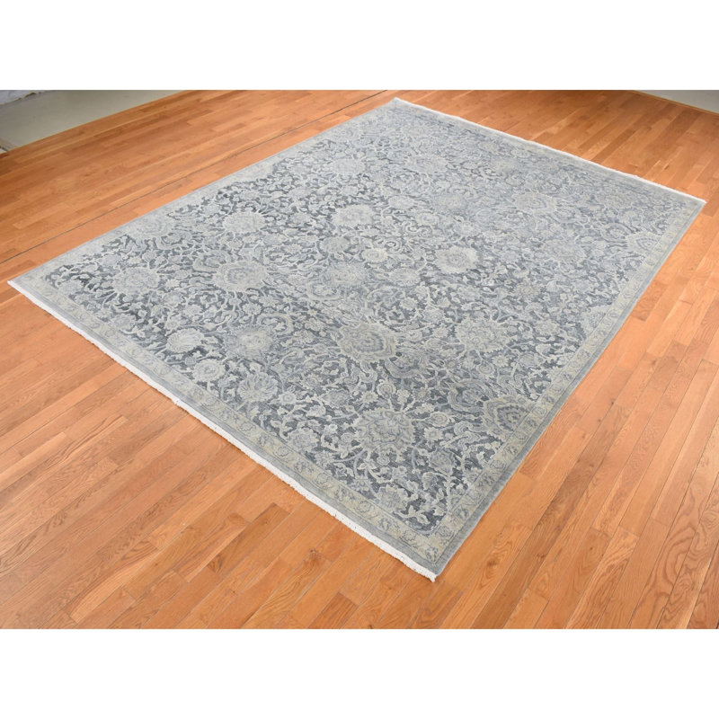 Tapis noué à la main en soie nouée à la main 9 pi x 11 pi 8 po ODShak