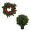 22" Holiday Wreath with UV Rated Boxwood Drop-In