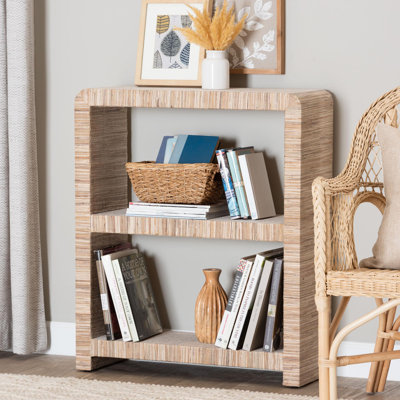 Charies Bohemian Woven Grasscloth Bookshelf
