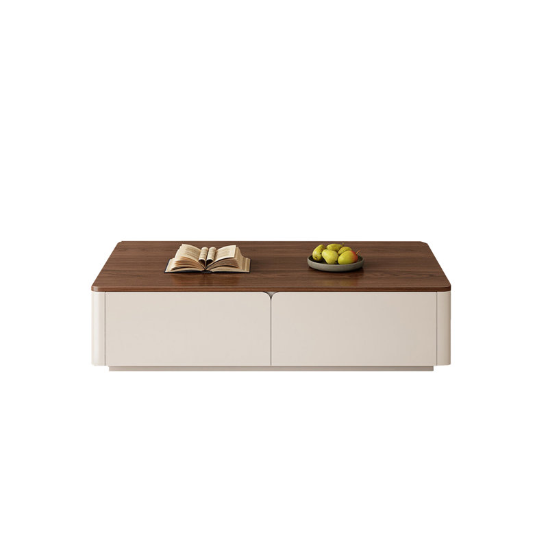 French-style solid wood storage coffee table, 16.5" H x 47.2" L x 23.6" W