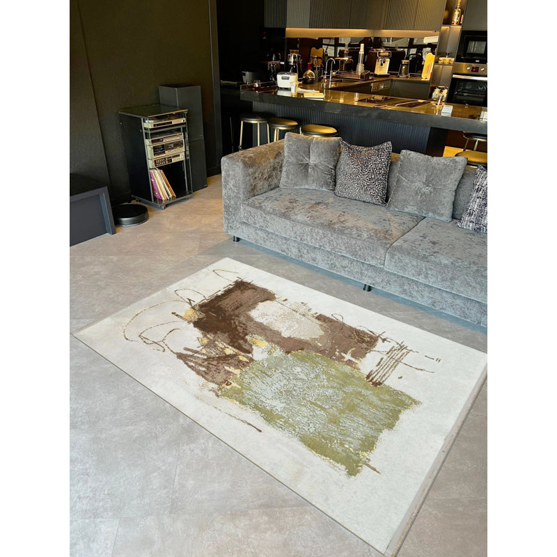 Tapis à motifs abstraits et créatifs de la collection Barcelona, Tapis de couloir 3 pi 3,37 po x 9 pi 10,11 po