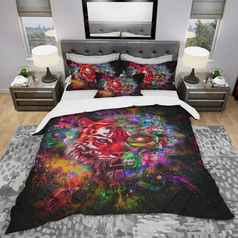 Ensemble de housse de couette moderne et contemporaine, Housse simple + 1 taie décorative