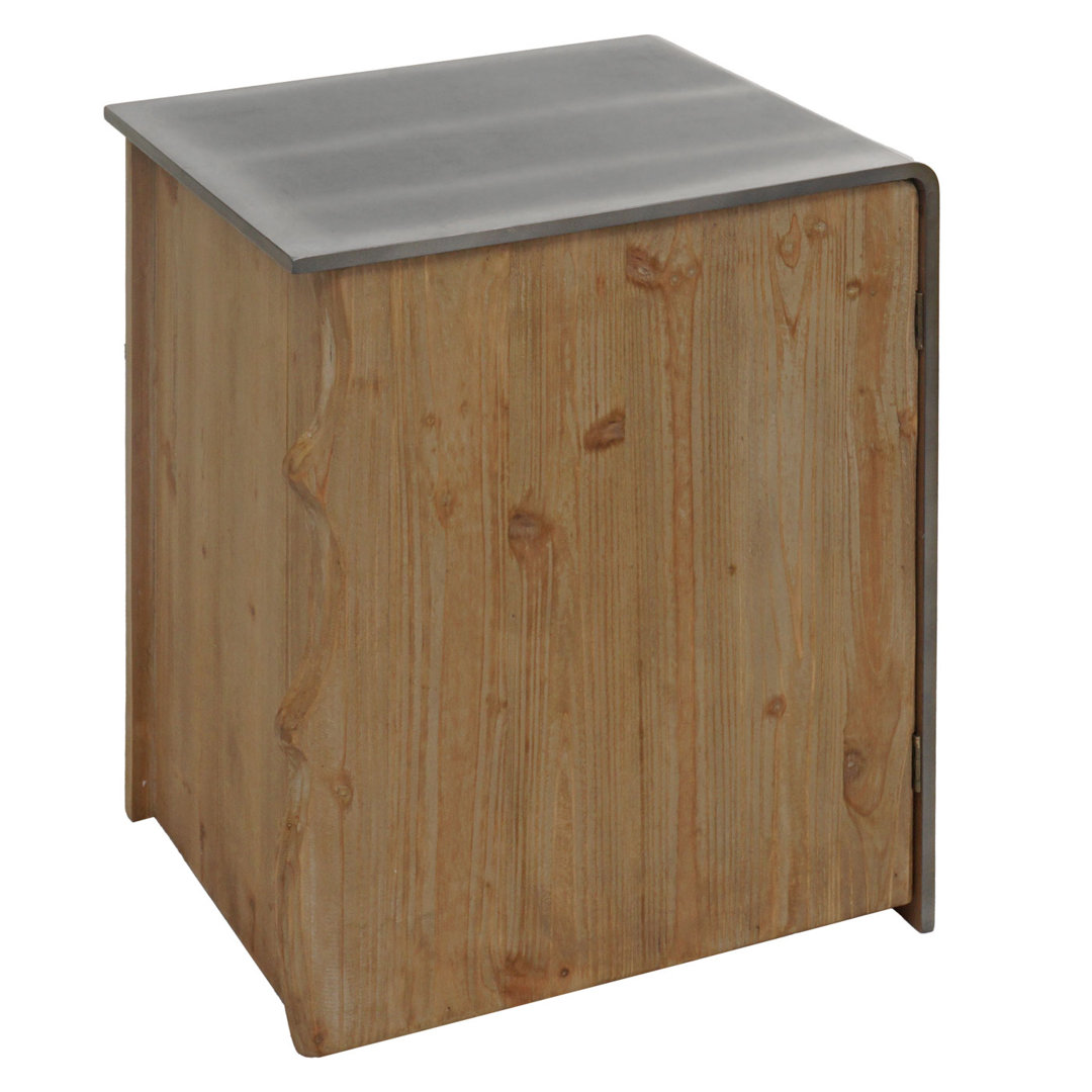 Beistelltisch MCW-L76, Kommode Nachttisch, Industrial Holz 60x50x40cm, natur mit Metall-Optik