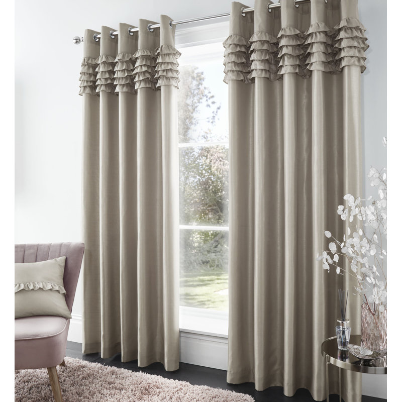 Flamenco Curtains, Silver, Width 168 x Drop 183cm