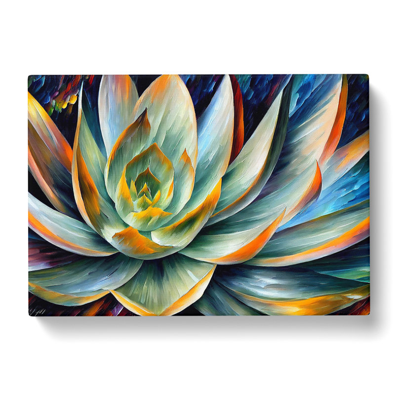 Succulent Plant Painting Vol.4 Abstract - Wrapped Canvas, 50cm H x 76cm W x 3cm D