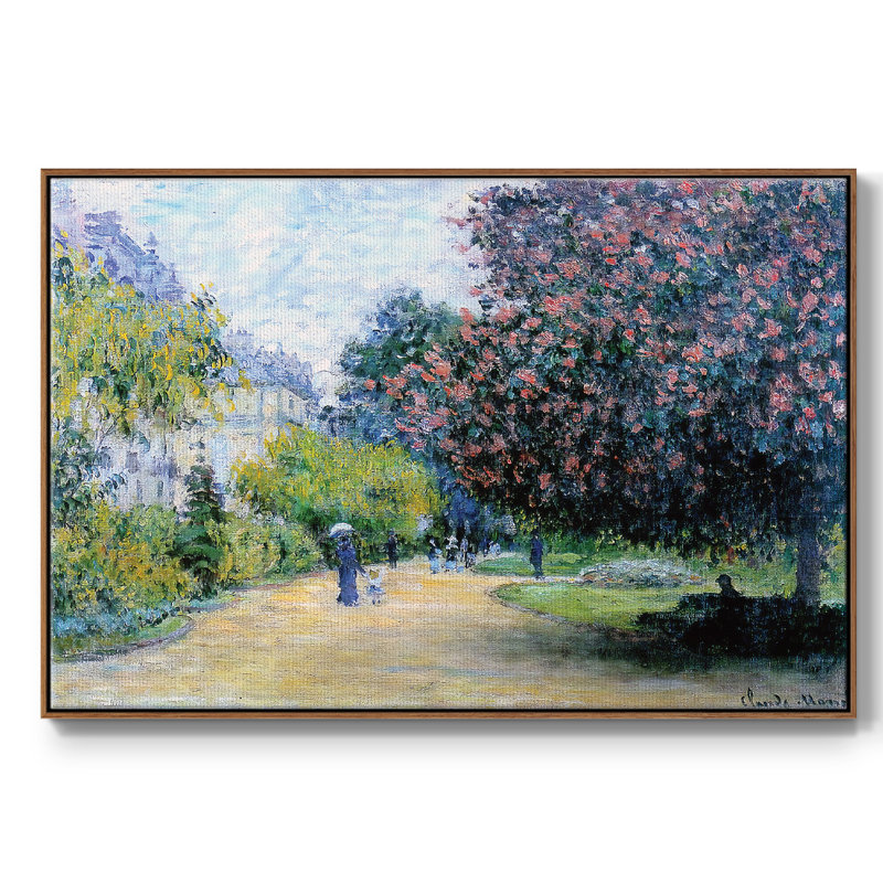 Parc Monceau, 1876, reproduction d'art sur toile, H 25 po x l 37 po x P 2 po, Noyer