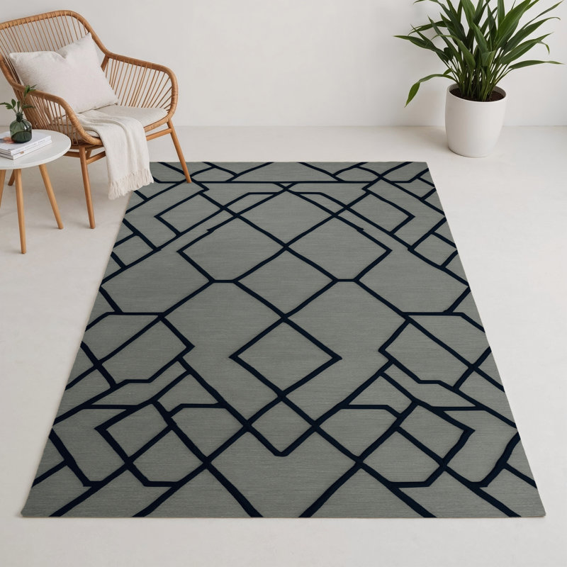Tapis gris intérieur et extérieur Trellis, Rectangle 5 pi x 7 pi