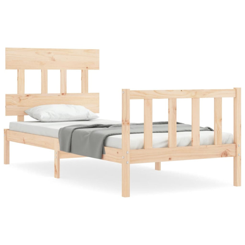 Bed Frame with Headboard, European Kingsize (160 x 200cm), Brown