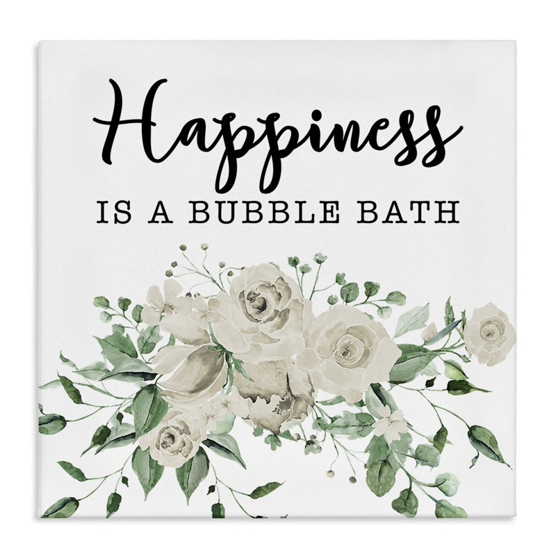  «Happiness is Bubble Bath», art mural sur toile par Masey St. Studios, H 17 po x l 17 po
