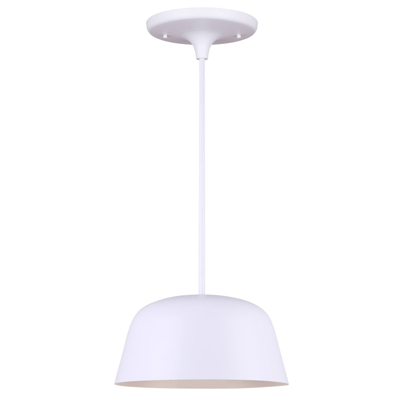 Kiliam Matte White and Black 12'' Modern Indoor/Outdoor Pendant