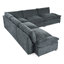 Canapé modulaire gris foncé de 115,5 po avec revêtement en polyester durable, coussins moelleux, compartiments de rangement dissimulés et conception polyvalente pour le salon, le salon ou le bureau