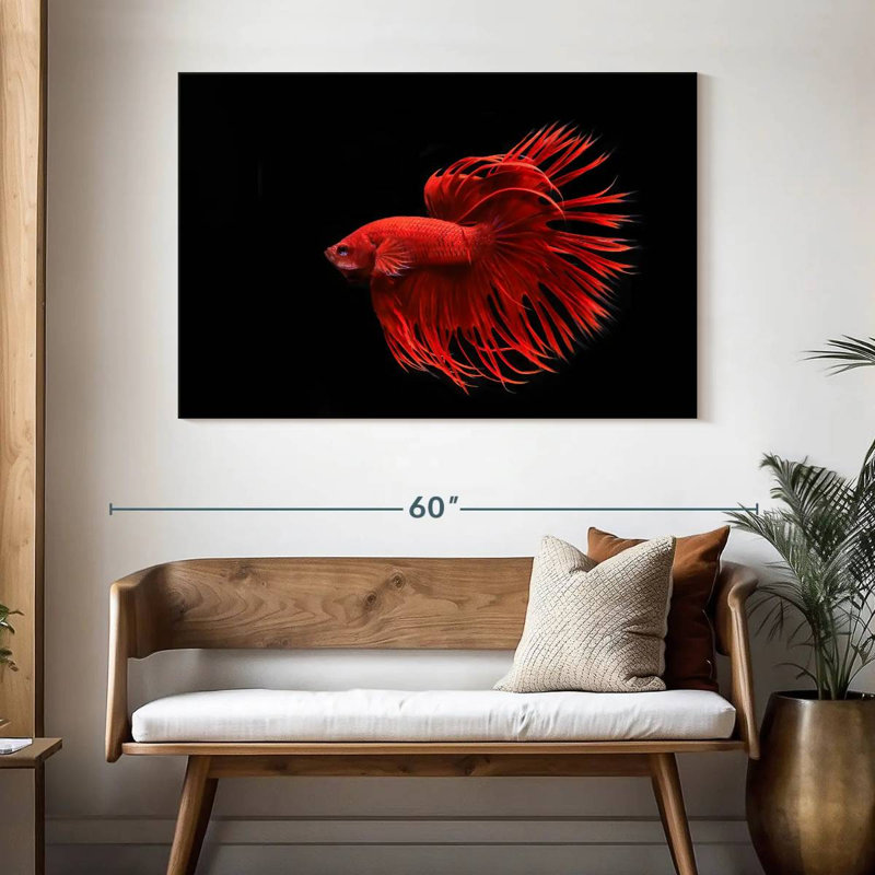 Grandiose Red Betta Fish, 32" H x 48" W