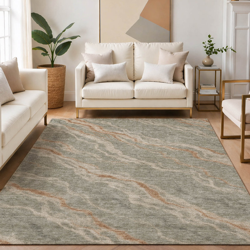 Tapis intérieur / extérieur lavable à la machine Chantille ACN2953, Taupe, 8' x 10'
