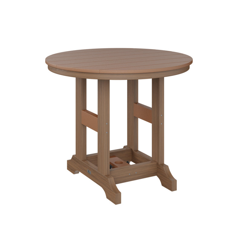 Garden Classic Outdoor Round Dining Table, Cedar, Antique Mahogany