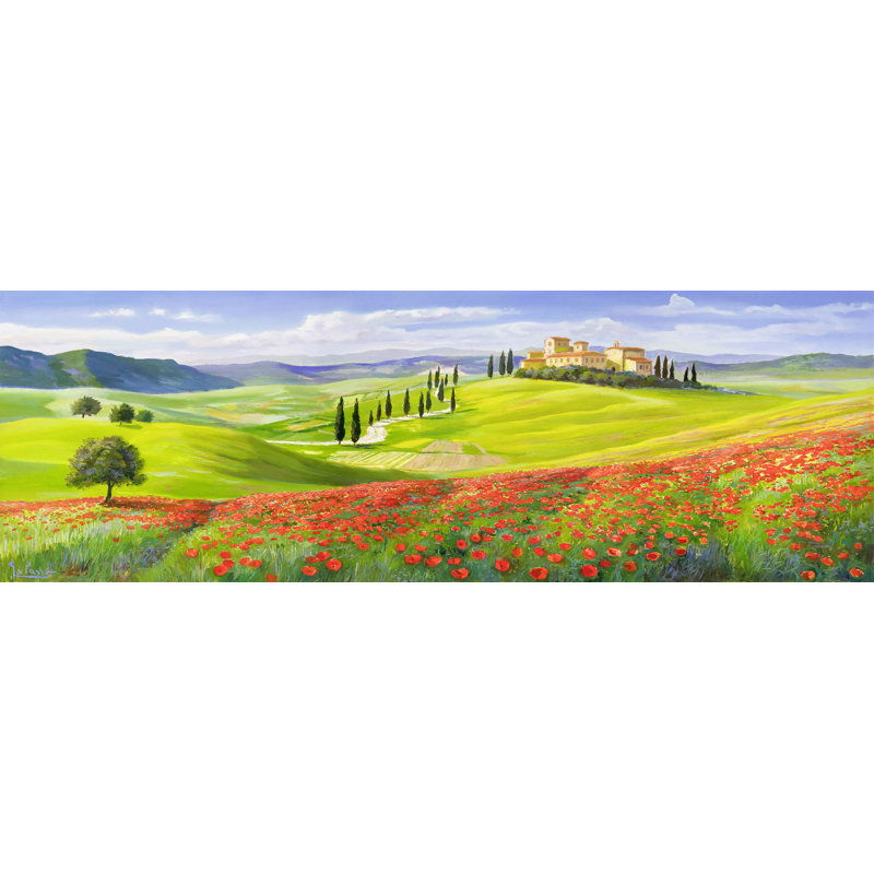 Village In Tuscany by Adriano Galasso - Wrapped Canvas Painting, 40cm H x 120cm W x 4cm D