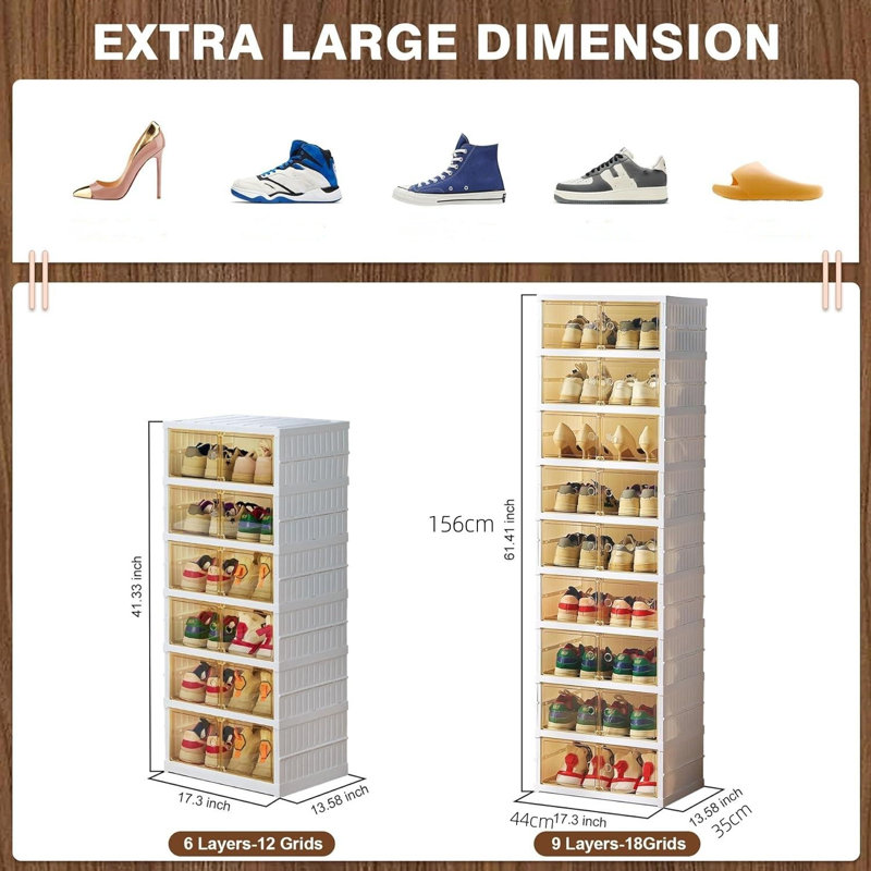 Range-chaussures pliable en 9 pièces avec range-chaussures en plastique facile à installer à 9 niveaux