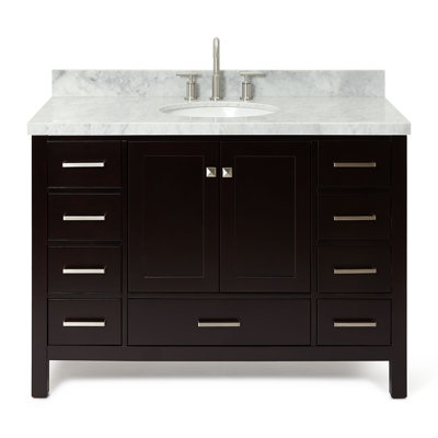Cambridge 49'' Single Bathroom Vanity with Carrara Marble Top