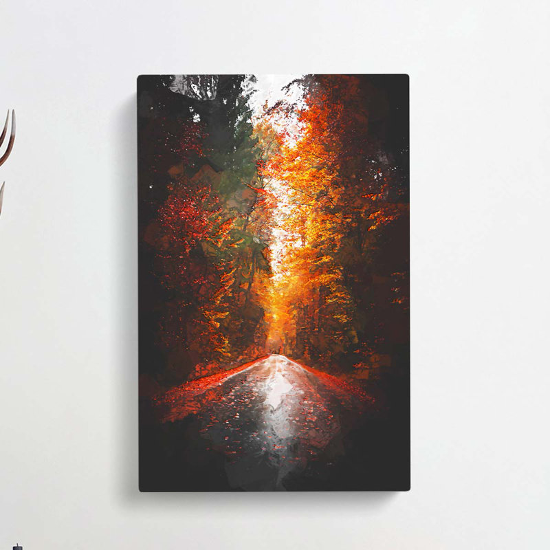 Autumn Road in Austria in Abstract - Wrapped Canvas, 50cm H x 35cm W x 3cm D