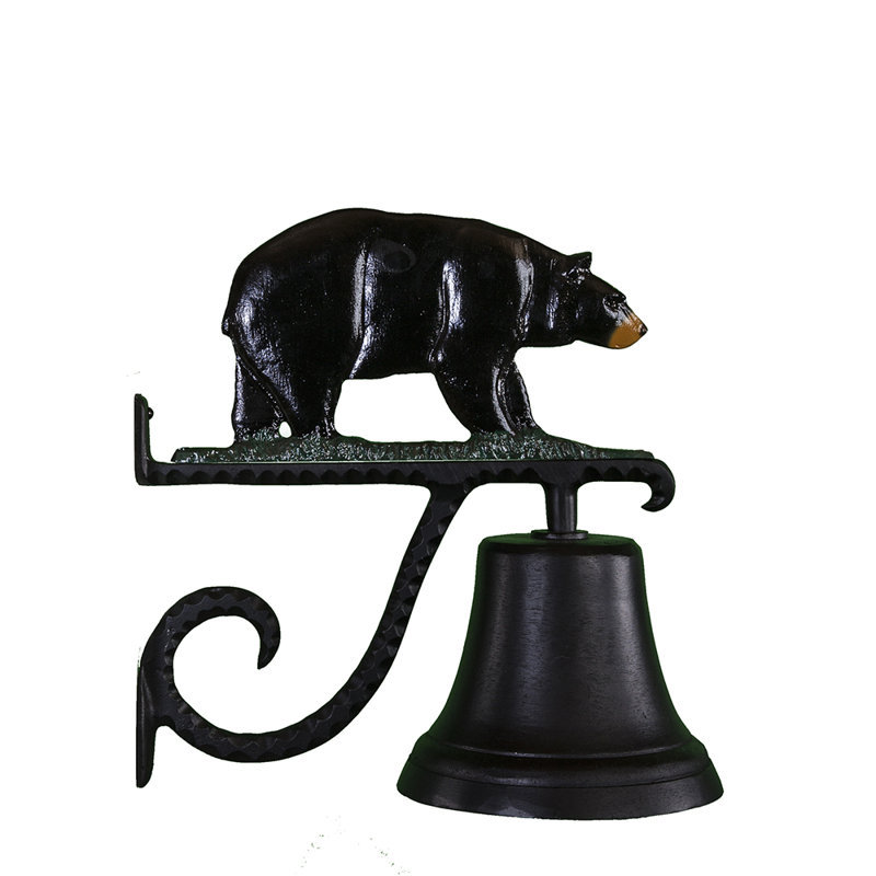 Cast Weather Resistant Metal Animals Bell, Gloss Black