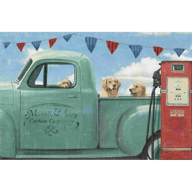 «Lets Go for A Ride II» par James Wiens - reproduction d'art sur toile tendue, L 32 po x H 48 po