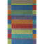 Gemstones Hand-Woven Wool Blue/Red/Orange Area Rug-42148035