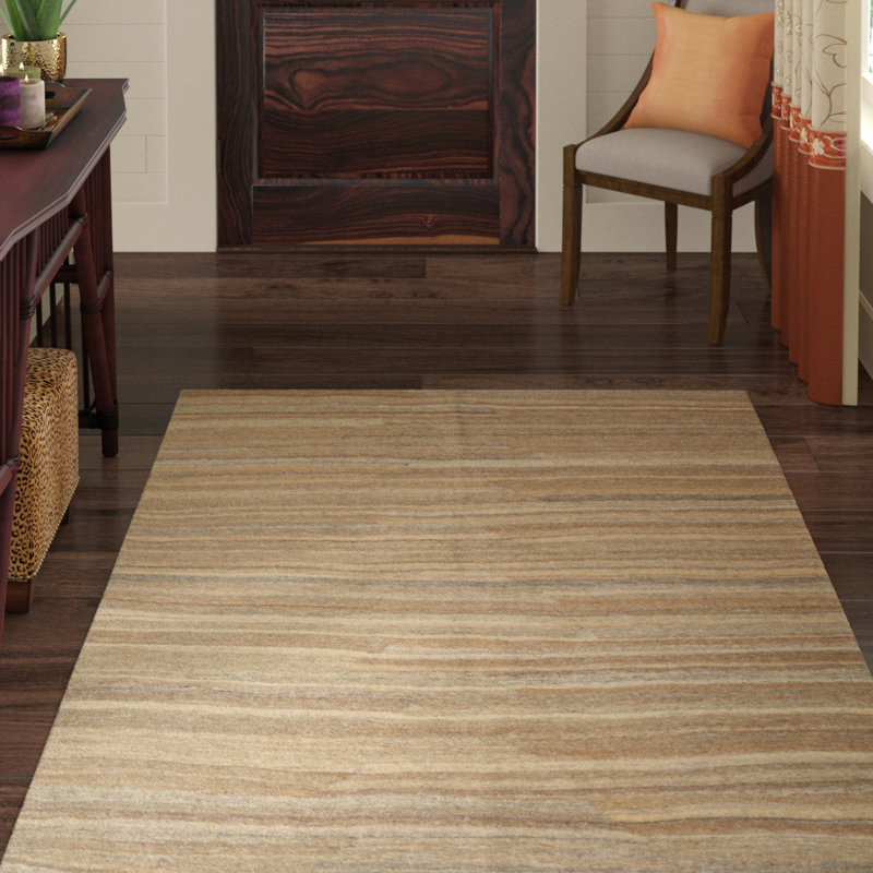 Tapis de la surface brune en laine touffeté à la main Kiefer