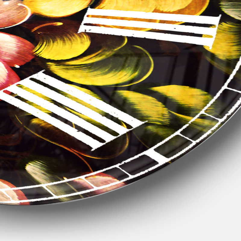 Digital Flower Bouquet - Traditional wall clock, Large
