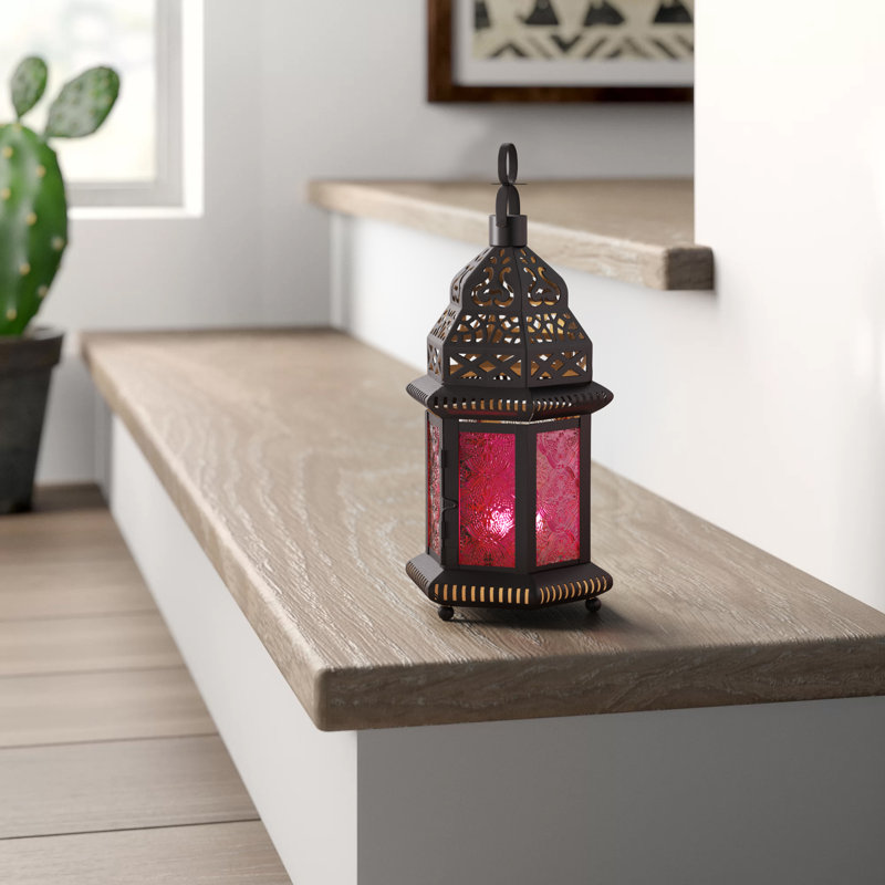 10.25'' H Tabletop Lantern, Purple