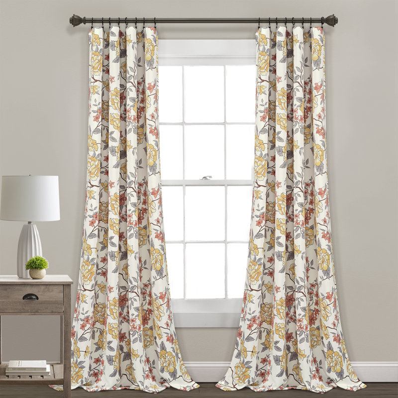 Room Darkening Curtain Pair, Beige/Brown