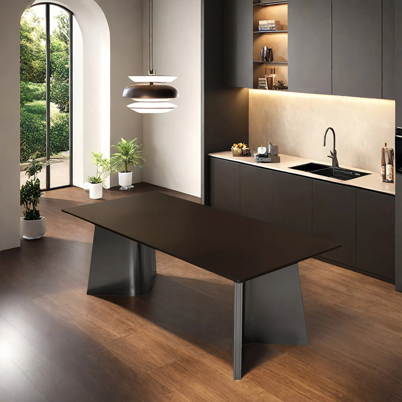 Table de salle à manger Pure Black Rock Plate, H 29,52 po x L 70,86 po x l 35,43 po