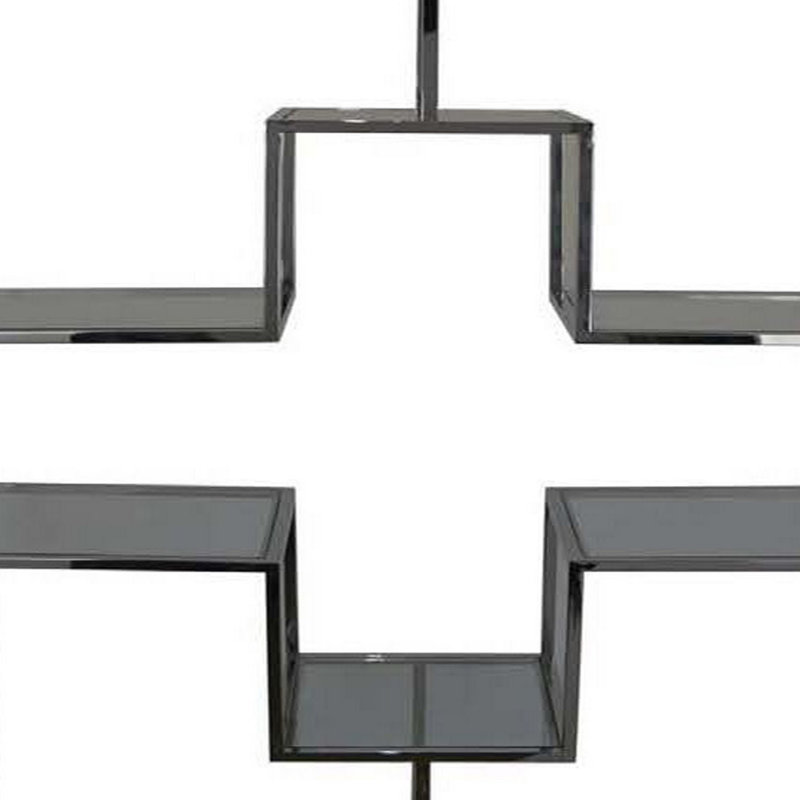 Support à plante, Argenté, H 76 po x l 39,5 po x P 15 po