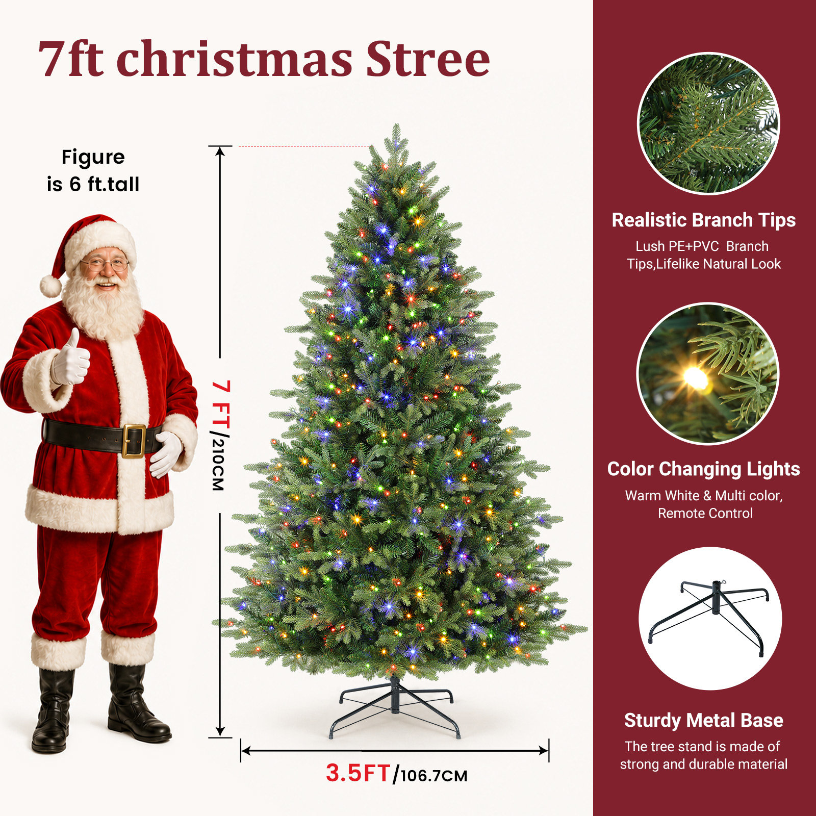 Fir Christmas Tree, 7' H