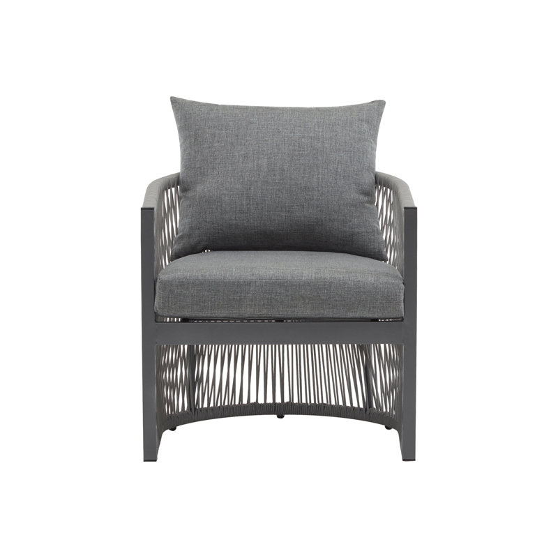 Méridienne moderne en aluminium courbé, Tissu gris, Gris
