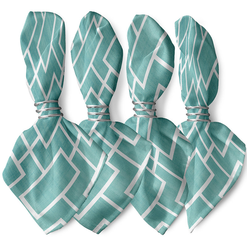 Caleb-Jay Polyester Geometric Square Napkin, Teak